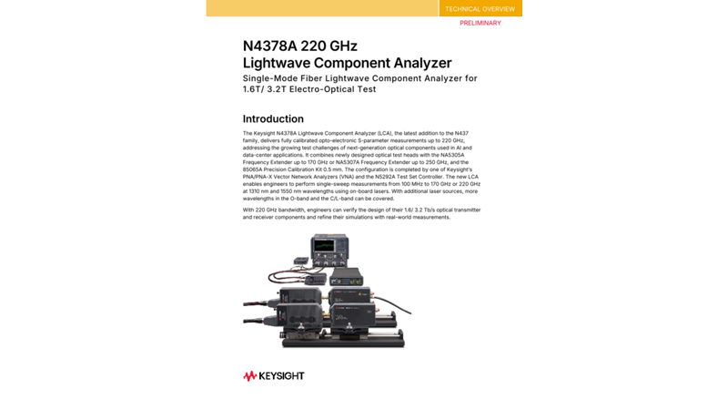 N4378A 220 GHz Lightwave Component Analyzer